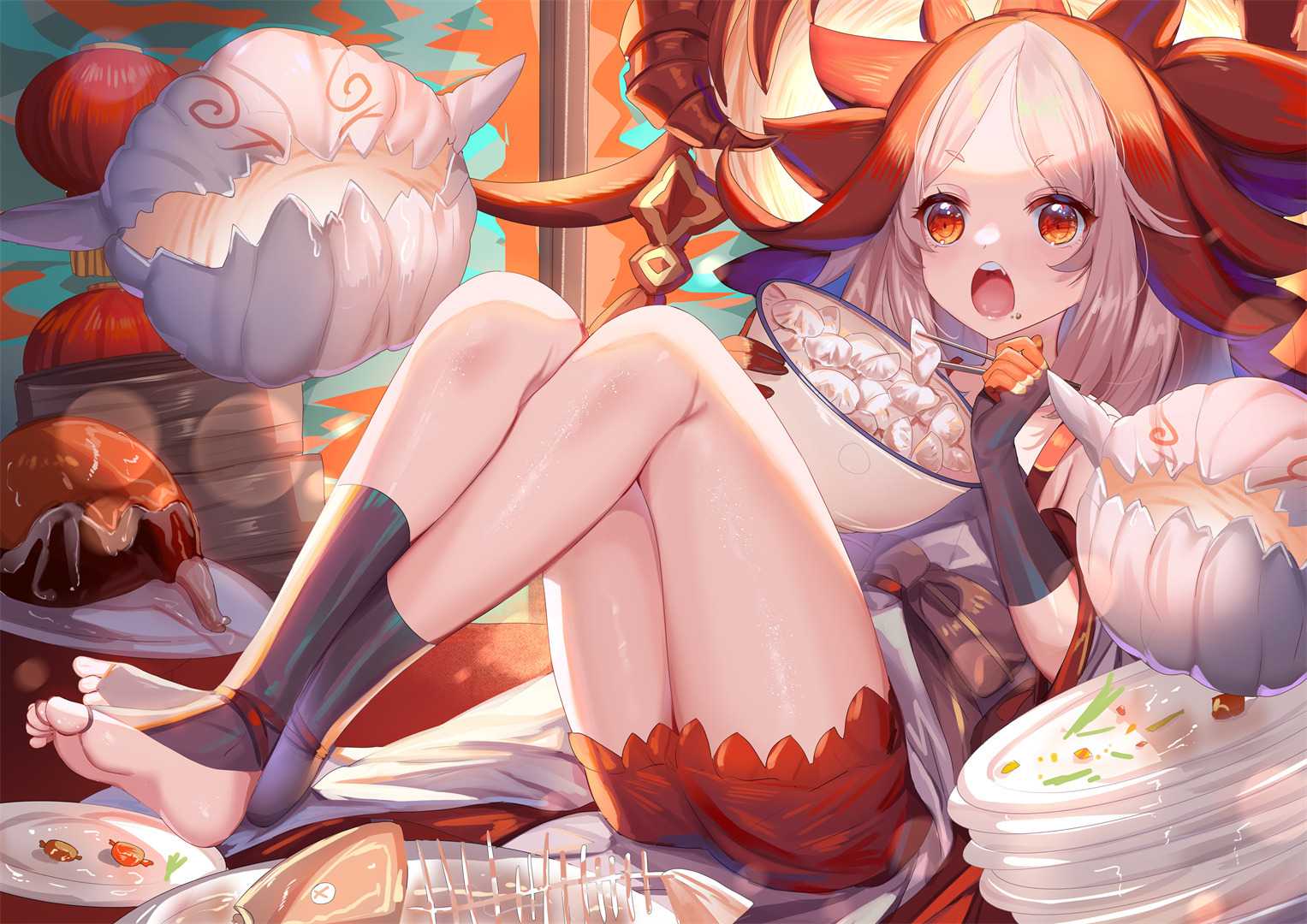 【P站画师】屑狐狸  MIKU 椰羊甘雨 中国插画师山桂贰的美图作品推荐