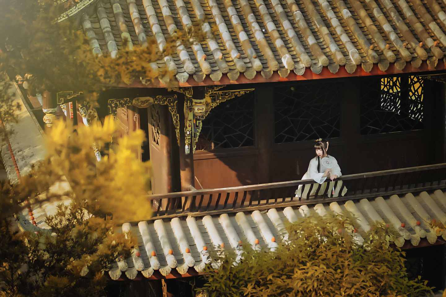 汉服私影  青山绿水，白草红叶黄花