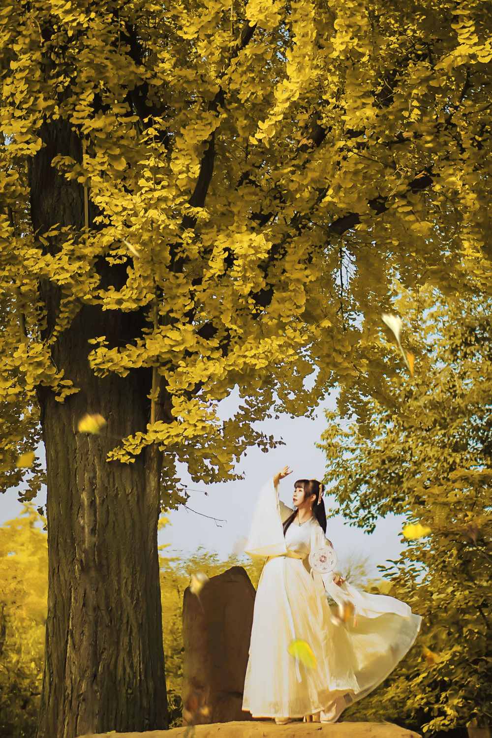 汉服私影  青山绿水，白草红叶黄花