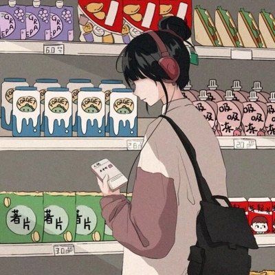 便利店情头无水印，插画系相爱在便利店