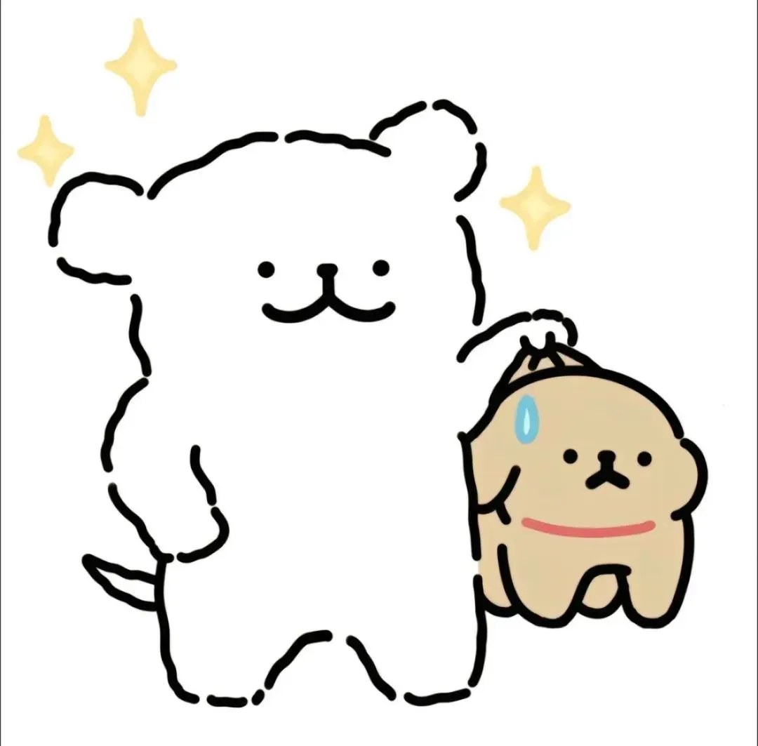 𝙒𝙚𝘾𝙝𝙖𝙩 | 超萌线条小狗侣头像