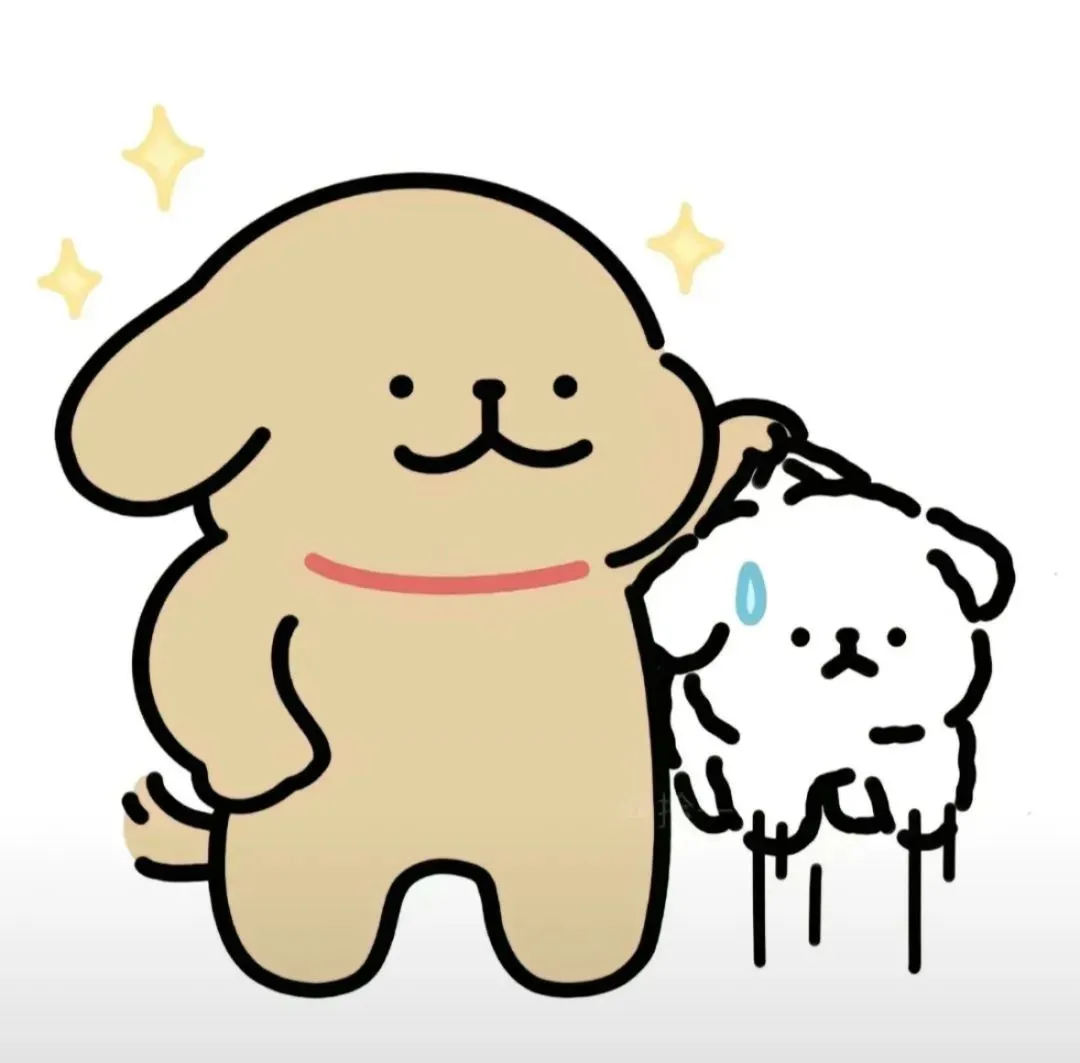 𝙒𝙚𝘾𝙝𝙖𝙩 | 超萌线条小狗侣头像