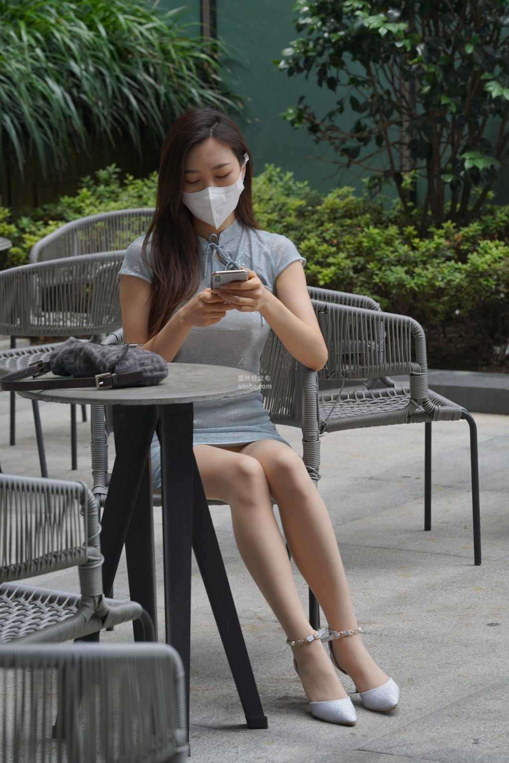 精选街拍作品 NO.1577 气质优雅的旗袍长腿少父2-美图