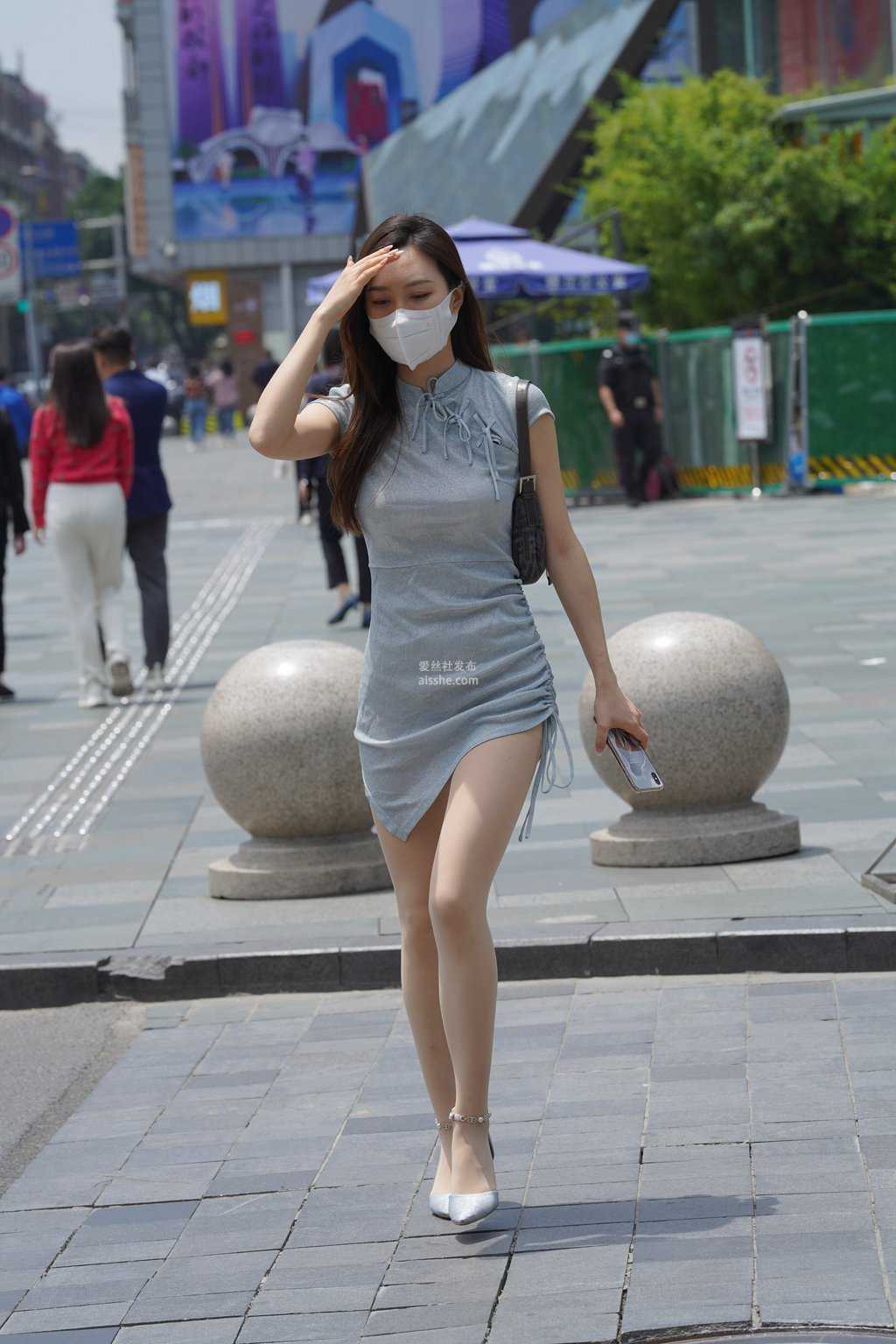 精选街拍作品 NO.1584 气质优雅的旗袍长腿少父9-美图