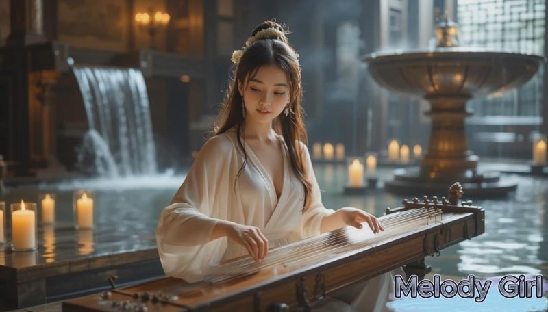 AI Video 038 Graceful Maidens in Imperial Palace 💖 Traditional Chinese Guzheng Music[4K1V5.09GB]-美图