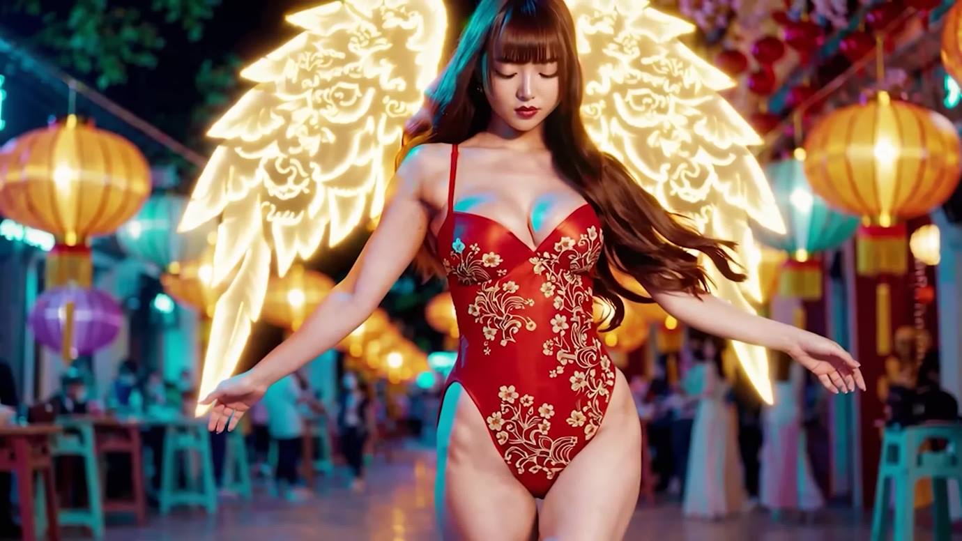 图片[2]-AI Video 049 Xuân Về Trong Nắng Sớm (POP EDM DANCE when Tet Tradition Ao Dai Meet Bikini Supermodel dance)[4K/1V/298MB]-美图